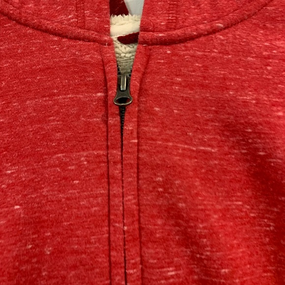 Cat & Jack target boys red fuzzy hoodie jacket zipper pockets size M 8/10 Sherpa - Picture 4 of 9